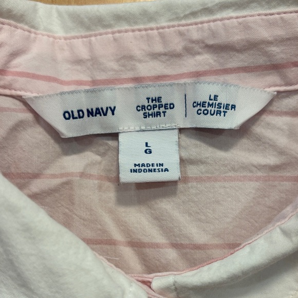 Old Navy Pink Striped Button Down Shirt - Picture 2 of 2